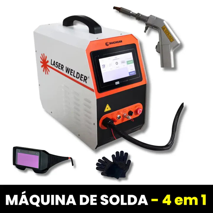 Máquina de Solda Laser Portátil  Bivolt Multiprocesso 150A Proteção Térmica +luva e óculos de brinde