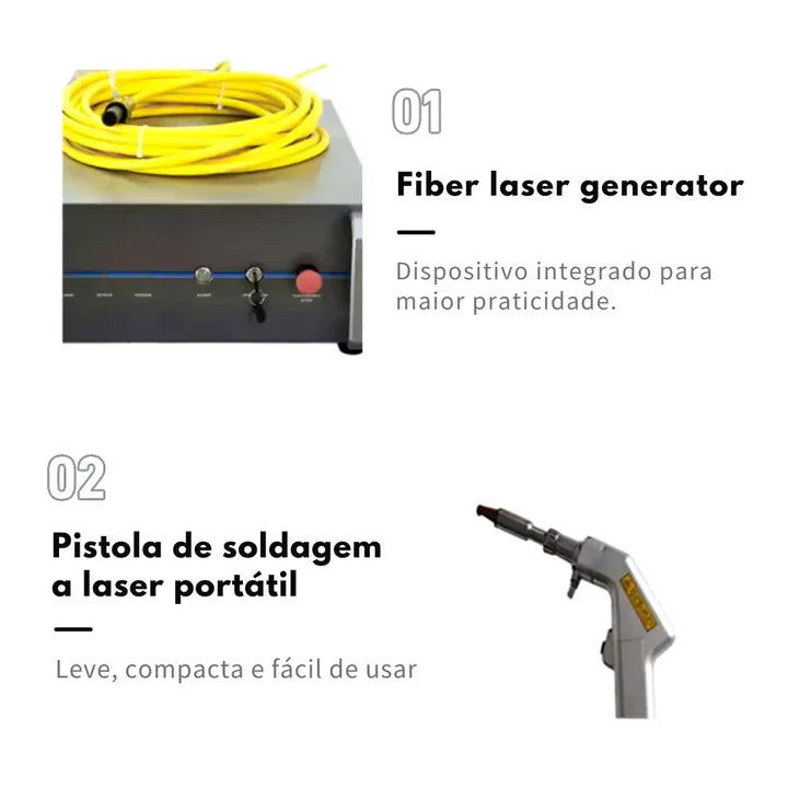 Máquina de Solda Laser Portátil  Bivolt Multiprocesso 150A Proteção Térmica +luva e óculos de brinde