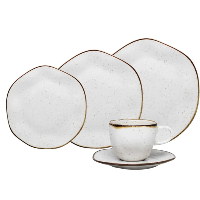 Aparelho  de Jantar Conjunto 54 Peças em Porcelana  Luxo Oxford + Brinde um faqueiro