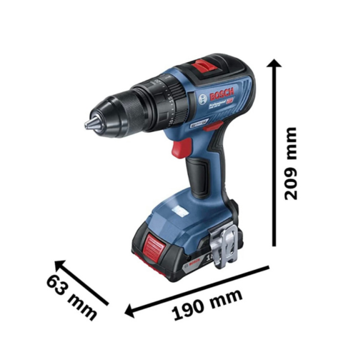 Parafusadeira Furadeira Bosch GSB 18V-50 com 2 baterias, 1 carregador + Brinde