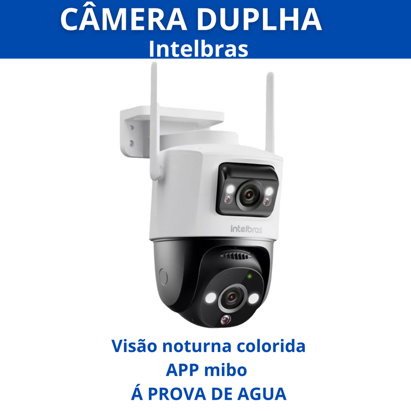 Câmera intelbras duplha wi-fi e 5g full hd 4k á prova de água +brinde cartão de memoria 32gb