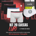 Kit 20 Cuecas LUPO Original + Brinde 3 Pares de Meia