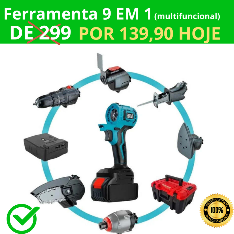 KIT De Ferramentas Multifuncional 9 EM 1 SEM FIO Bivolt  (PROMOÇÃO ACABA HOJE)