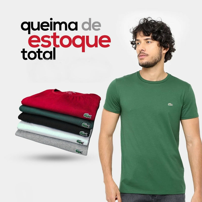 🔥Kit 5 Camisas Lacoste +3 Cuecas  Brinde   OFERTA SOMENTE HOJE