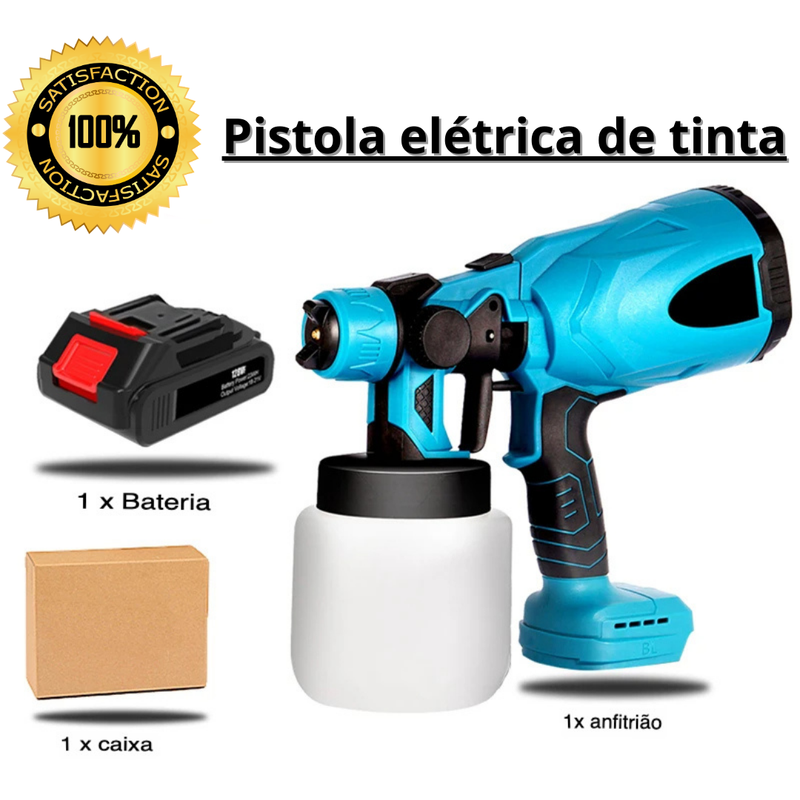 Pistola de pintura elétrica sem fio de alta potência, 1000ml, HVLP, Automatica pinta Móveis, Revestimento de aço, madeira e pinturas em geral Bateria de longa duração